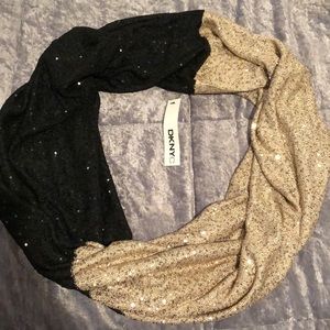 DKNYC two tone infinity sparkle scarf